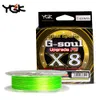 Ligne de tresse YGK G-SOUL X8 Mise à niveau de la ligne de pêche à la tresse Ligne de PE multifilament à 8 brins super forte 150M 200M Japon 14LB 16LB 22LB 60LB 230807