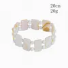 Strand Geometry Rectangle Real White Mother of Pearl Shell Armband Spacer Bead Bohemia Beach Woman Bangle Charms Wrist Smycken