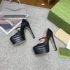 Chaussures Habillées Luxe Designer Classiques Boucle Cuir Véritable Imperméable Plateforme Talon
