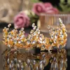 Hårklipp bröllop pannband silver guld färg kristall blomma blad tiara hårband för kvinnor brud tillbehör smycken