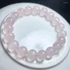 Bangle Natural Rose Quartz Bracelet Gemstone Jewelry Crystal Stretch Children Birthday Gift 1pcs 10mm