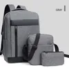 Mochilas escolares 3 pçs conjunto masculino notebook notebook mochila mochila mochila pequena bolsa carteira porta carregamento usb caminhada 230807