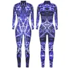 Women's Jumpsuits Women Sexy Slim Jumpsuit Cosplay Costume Halloween Party 3D Printing Bodysuit Fancy Clothing