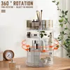 Storage Baskets 3 Tiers Rotating Makeup Organizer with Compartment 360° Spinning Stand Reusable Display Case Large 230807