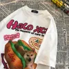 Men's TShirts American Dog Fashion Brand Retro niche Cartoon Fun Versatile Loose fitting Short SleeveTshirt for Men and Women Couples y2k 230807