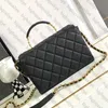 CC10A Mirror Quality Echte lederen ketting Crossbody Body Designer Handtas Luxe Flip Bag Exquisite Packaging 22 cm