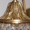 Lampy ścienne luksusowy cała miedziana kryształowa sypialnia lampa nocna francuskie vintage mosiężne światło światło salon telewizyjna przejście
