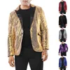 Herrjackor män Vest Mens Suits Regular Fit Button Top Casual Suit One Jacket Charm Coat Sequin Party Slim Wool