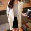 Women's Suits Blazers long section longsleeved suit jacket female wild thin small Korean women's clothing 230807