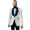 Real Po Ivory Paisley Groom Tuxedos sjal krage män party affärsdräkter prom blazer klänning Anpassa W1499322I