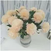 Decorative Flowers 1pc Soft Glue Golden Silver Dandelion Garden Home Decoration Wedding Onion Ball Simulation Flower Arrangement