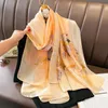 Halsdukar 2023 vårens sommarsolskyddsbandshandduk halsduk kvinnor 180 90 cm stor storlek silkeshalsskydd sjal kvinnlig hijab