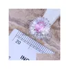 Oorbellen Ketting Set Amazing Pink White Cz Sier Plated Hanger Ring Maat 6 / 7 8 9 10 S0120 Drop Delivery Sieraden Sets Dhgarden Dhspi