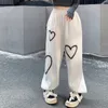 Pantalons pour femmes s Heart Printing Sweatpant Loose Straight Joggers Taille haute jambe large Oversize Streetwear Korean Y2k Hip Hop Pantalon 230808