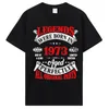 T-shirts masculins drôles Made en 1973 Cadeaux d'anniversaire Cassette Cassette Vintage Shirt Party Grand-mère Grand-père Tshirt Tshirt T-shirt Gift Tees