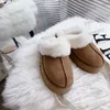 منصة النساء النعال استبعاد النعال الكلاسيكية Mini Ultra Boot Tasman Tazz Fur Slides Sheepes Sheeping Funkety Soede Syde Sandal Size 35-42