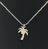 Hänge halsband enkel design liten växt halsband smycken kokosnöt träd tropisk flask palm