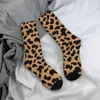 Herrstrumpor Vintage Leopard Print Animal Skin Unisex Novelty Mönster tryckt rolig besättningsstrumpor