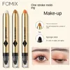 Eyebrow Enhancers FOMIX Magic Color Bright Color Highlights Eye Pencil Pearl Fine Flash Grooming Carry Bright Double Eye Shadow Bar With a Molding 230807
