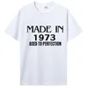 T-shirts pour hommes Funny Made In 1973 Cadeaux d'anniversaire Cassette Tape Vintage Shirt Party Grandma Grandpa Present Summer Cotton T-shirt Gift Tees