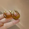 Orecchini a cerchio Giappone Corea cristallo trasparente cerchio acrilico per donna resina trasparente Huggie Piercing orecchio fibbia regalo gioielli per feste
