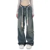 Jeans femme Harajuku lâche dames Y2K Vintage bleu taille haute Streetwear 90 s Baggy Denim pantalon femmes droite large jambe pantalon