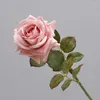 Fleurs décoratives 3 pièces Roses artificielles rétro automne fausse fleur longue branche pour la maison salon décor de fête de mariage