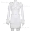 Puszysta sukienka zimowa w stylu ulicznym z kapturem moda mody mini-mini-damska jesień długi rękaw Suknia w szyku