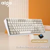 AIGO A100メカニカルキーボード2.4GワイヤレスゲームミニUSBワイヤードイエロースイッチ100コンピュータPC用キーゲーマーキーボードHKD230808