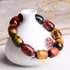 Strand Wholesale JoursNeige Natural Tiger Eye Stone Bracciali Barrel Beads Multi Color Jewelry