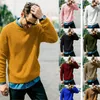 Maglioni da uomo Autunno High Street Uomo Solido Girocollo Lavorato a maglia 2023 Inverno Casual Pullover Streetwear Maglione base Maglione Maschile