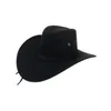 Moda Western Cowboy Hat Faux zamsz na świeżym powietrzu Big Sunshade Hat Men Riding Hat Imitacja skórzana dorosła