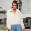 Strickjacke Pullover Damen Winter Heißer Verkauf Warmer Kragen Top Nachahmung Kaschmir Langarm Reißverschluss Mantel