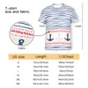 メンズTシャツ航海アートTシャツhanddrawn水平ボーダーロープチェーン3D印刷特大の短袖ポリエステルラジュク