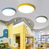 Ceiling Lights Promotion Macaron Light Round Colors Iron Lamp Body Acrylic Lampshade Foyer Kids Room LED Lighting Fixture