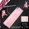 2021 New Girly Pink Gaming Mechanical Wired Keyboard 104-Key white Backlight is suitable For PC/Laptop USB Wired Gamer Keyboard HKD230808