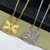 Ladies Limited Edition Halsband Vintage Copper 18K Gold Plated Luxury Simple Clover Pendant 925 Silver Chain Necklace Stylish Party SMYCEM