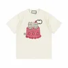 Projektantka koszulki damskiej damskiej koszulki Projektantka prawidłowa wersja 2023 Summer Nowa luksusowa moda gu cat ciasto nadruk męskie i unisex luźne krótkie rękawowe koszulka 07m8
