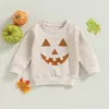 Camisetas FOCUSNORM 0 4Y Halloween Infant Baby Girls Boys T Shirts Manga Comprida Pumpkin Print Pullover Sweatshirt Autumn Tops 230808