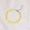 Link Bracelets INS Cute Flower Daisy For Women Summer Simple Handmade Colorful Rice Bead Fruit Bracelet Charm Friendship Jewelry Gift