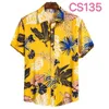 Camisas casuais masculinas moda verão camisa estampa havaiana padrão de planta praia tropical lazer rua feriado Harajuku roupas Y2K