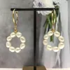 Dangle Earrings KBJW 파티 보석 성화 꽃 모양 진정한 담수 진주 펜던트 드롭 귀걸이 결합 약혼 우아함