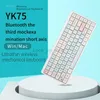 YK75 Bluetooth-Zwerg-mechanische Tastatur, tragbares Notebook, kabellos, verkabelt, die dritte Mock-Prüfungsbüro-Stummschaltung 5.0-Tastatur HKD230808