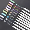 Markörer 10 färger STA FINELINER Metallic Marker Pen Linere FeltTip Pens Brush List Diary for Drawing School Stationery Art Supplies 230807