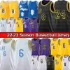 Los Angeles''lakers''3 Davis 6 James 23 Lebron Basketball 8 24 Mens Bryant Yellow Shorts Black Mamba Edition Jerseys Stitched 2022 2023 Youth Shirt