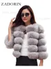 Zadorin S-5xl Mink Coats Automne Hiver Hiver Fluffy Black Faux Fur Matel