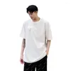 Camisetas masculinas de manga curta verão versão coreana do estilo de moda cor sólida tudo top