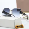 Стакан Дизайнерские солнцезащитные очки женщины модные безрамные прямоугольные покрытия буйвол Рог Рог Солнцезащитные очки UV400