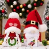 2024クリスマスフェイスレスドールウールボールレッドニット帽子gnome人形装飾家のためのクリスマス装飾l230620