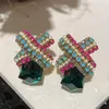 Dangle Earrings Bilincolor Luxury Crossシンボルカラフルなグラデーション